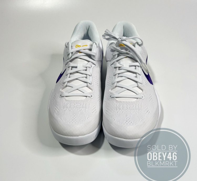 Nike Kobe 8 Protro Lakers Home White Court Purple 9 5