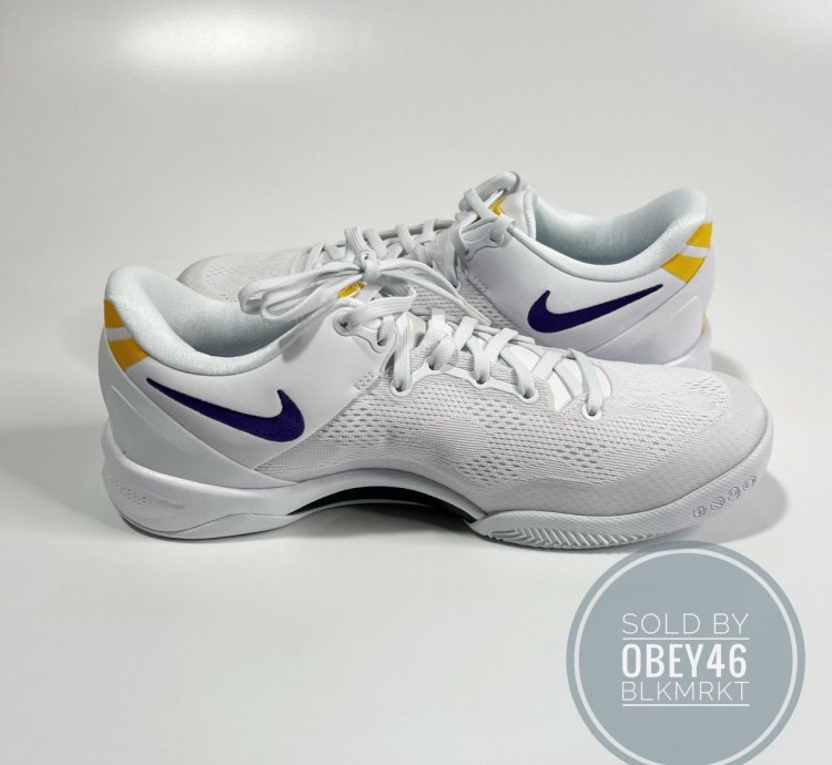 Nike Kobe 8 Protro Lakers Home White Court Purple 9 5