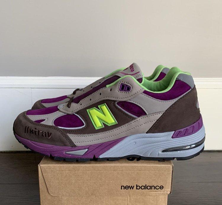 New Balance Stray Rats 991 Purple Green M991srg