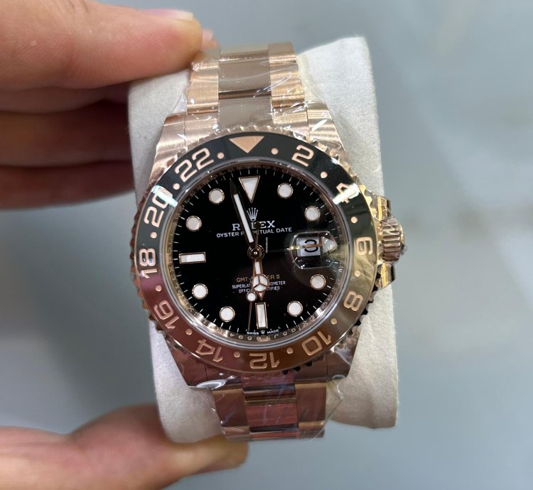 Rolex Gmt-master Ii Root Beer 18k Rose Gold 126715chnr