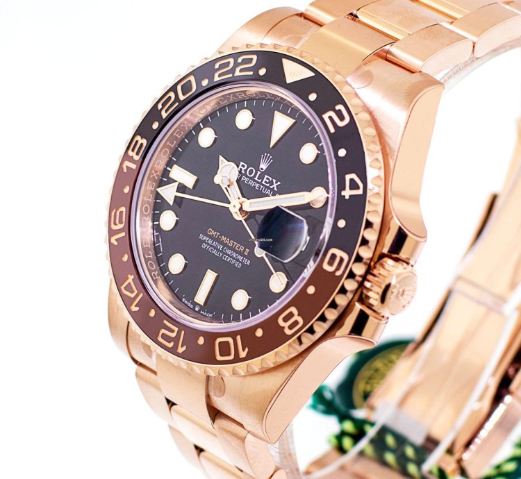 Rolex Gmt-master Ii Root Beer 40mm Everose Gold Black Dial Brown Black Bezel 126715chn