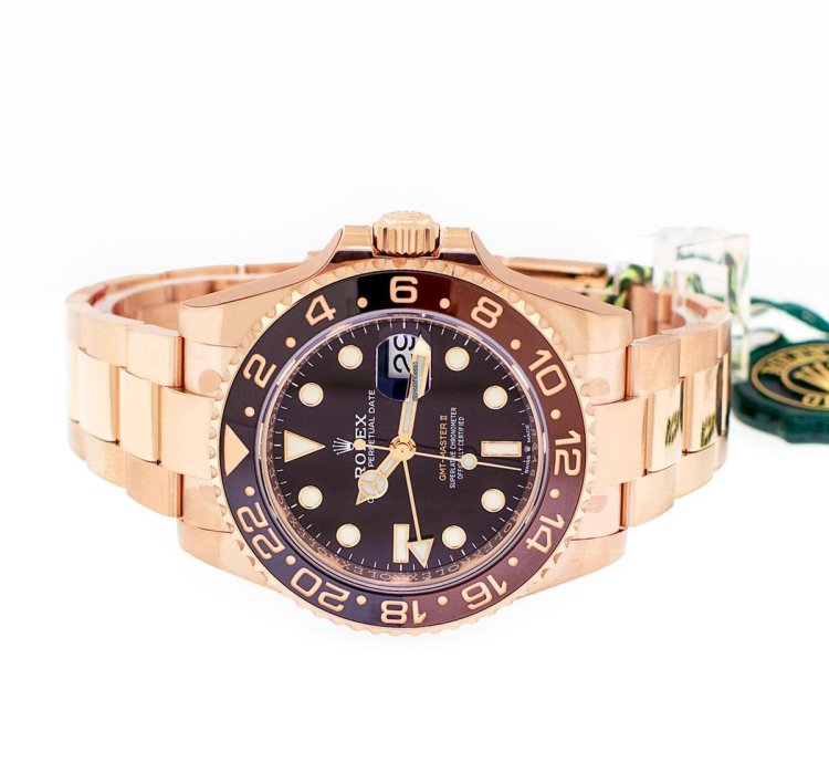 Rolex Gmt-master Ii Root Beer 40mm Everose Gold Black Dial Brown Black Bezel 126715chn