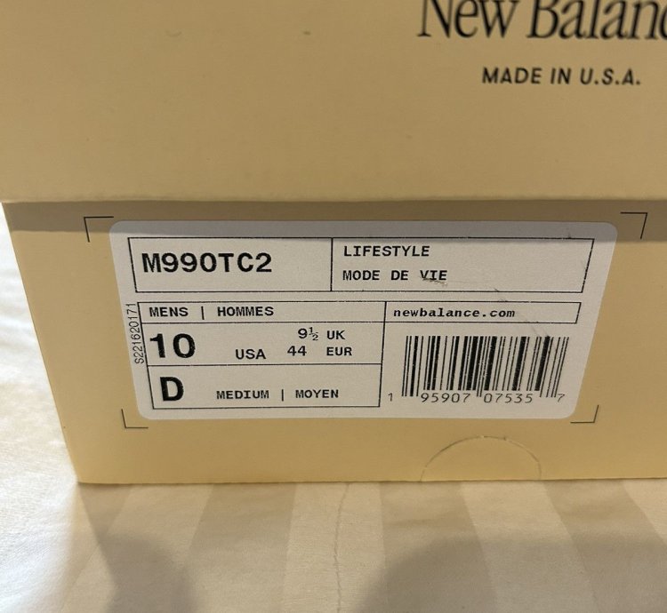 New Balance Teddy Santis 990v2 Sea Salt Size 10
