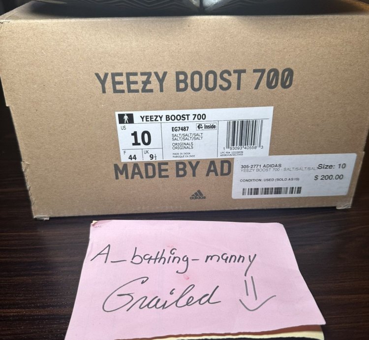 Adidas Yeezy Boost 700 Salt Size 10