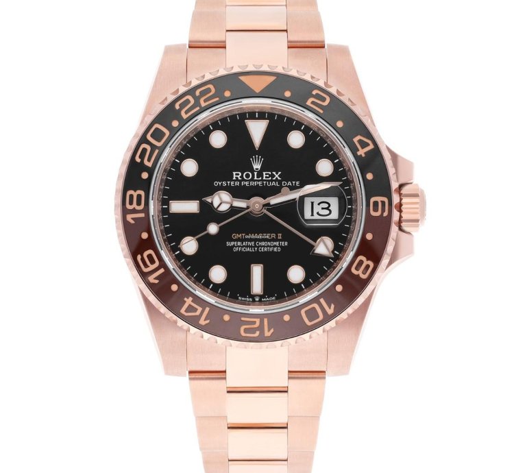 Rolex Gmt-master Ii Rootbeer 40mm Oyster 126715chnr Rose Gold Watch Black Dial 2024