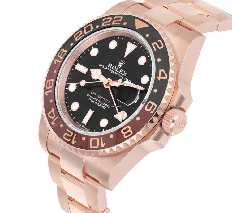 Rolex Gmt-master Ii Rootbeer 40mm Oyster 126715chnr Rose Gold Watch Black Dial 2024
