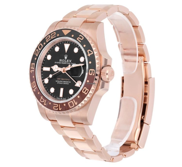 Rolex Gmt-master Ii Rootbeer 40mm Oyster 126715chnr Rose Gold Watch Black Dial 2024