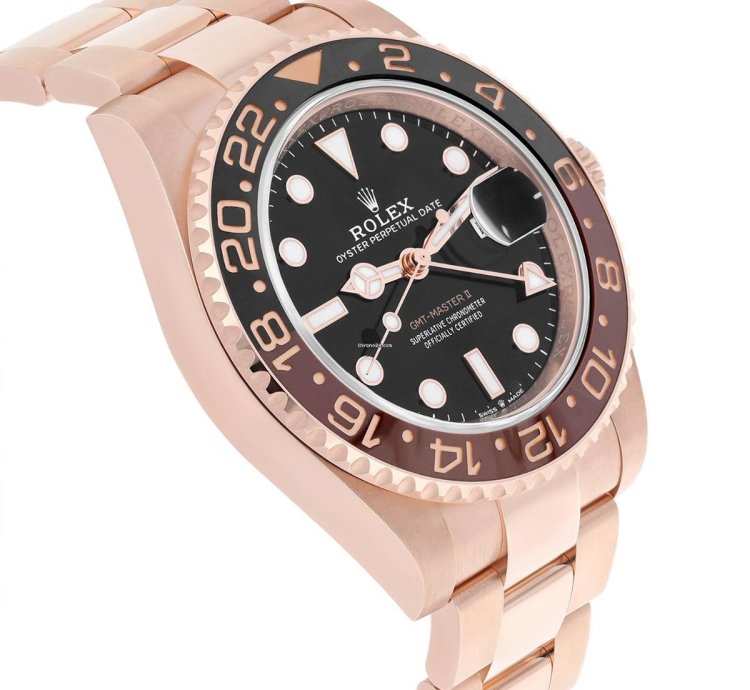 Rolex Gmt-master Ii Rootbeer 40mm Oyster 126715chnr Rose Gold Watch Black Dial 2024