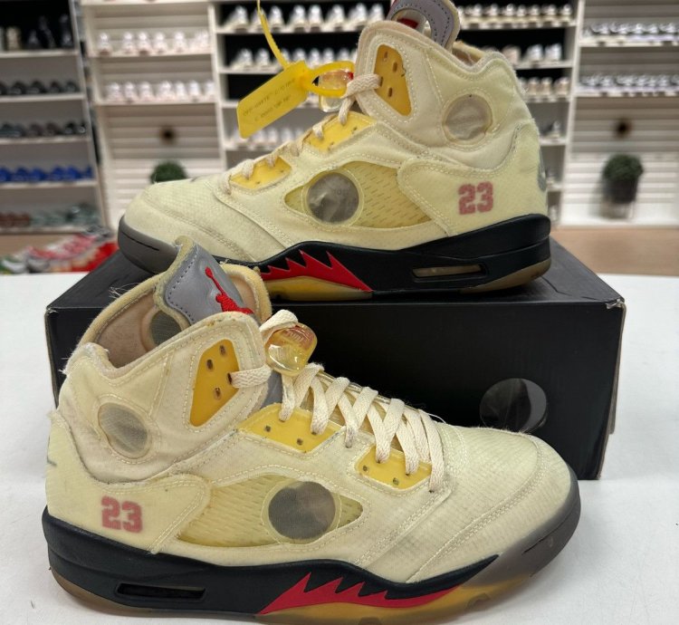 Size 10 - Nike Air Jordan 5 Retro Off-white Sail Dh8565-100