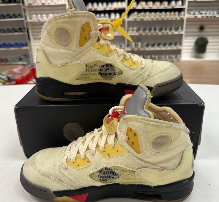 Size 10 - Nike Air Jordan 5 Retro Off-white Sail Dh8565-100