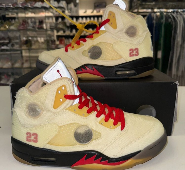 Size 10 - Nike Air Jordan 5 Sp Off-white Sail dh8565-100