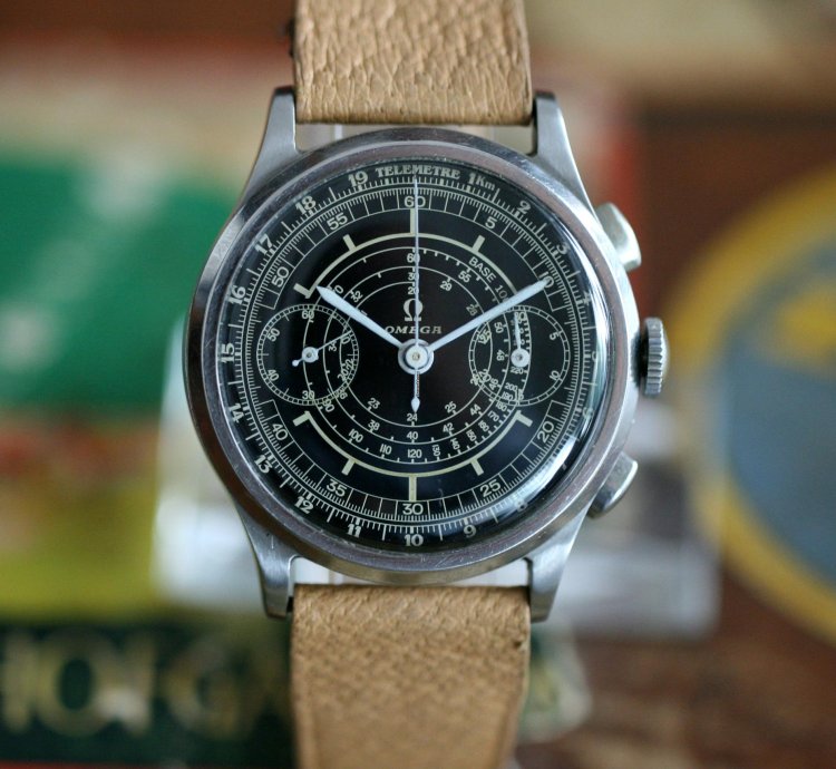 Omega Classic 33 3 Chro Oversize 38 Mm Chronograph Black Dial Top