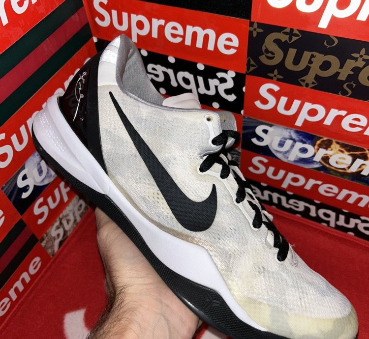 Nike Kobe 8 Tb White Black 599520-111 Size 14