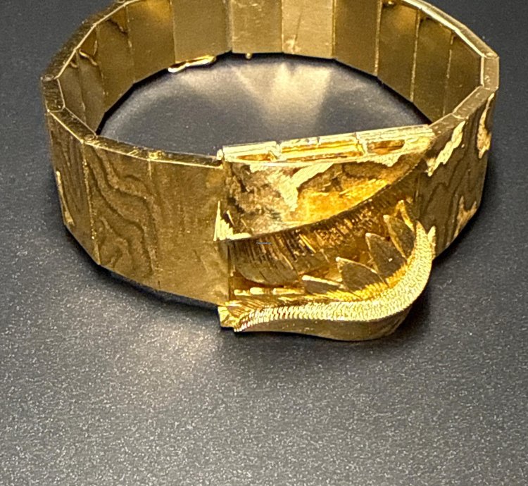 Omega Classic Brazalete Nido Brazalete Con Reloj Oculto Oro 18 Vintage