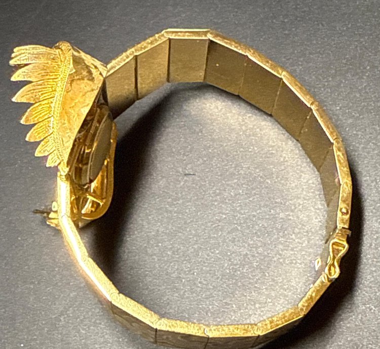 Omega Classic Brazalete Nido Brazalete Con Reloj Oculto Oro 18 Vintage