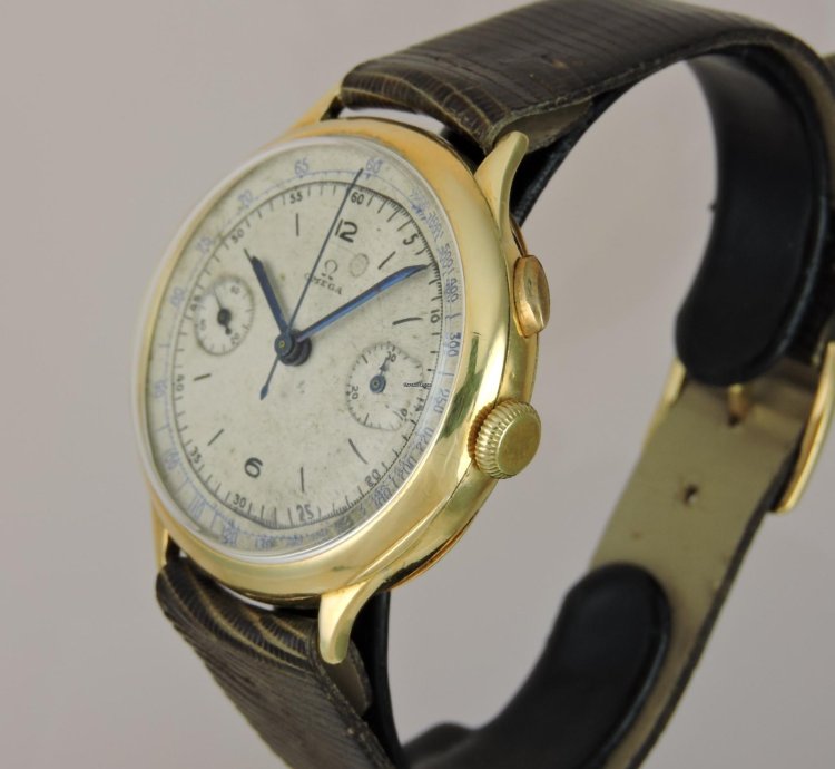 Omega Classic Cal 33 3 18k Oversized Monopusher Chronograph - Monopulsante Monopoussoir