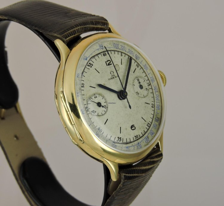 Omega Classic Cal 33 3 18k Oversized Monopusher Chronograph - Monopulsante Monopoussoir