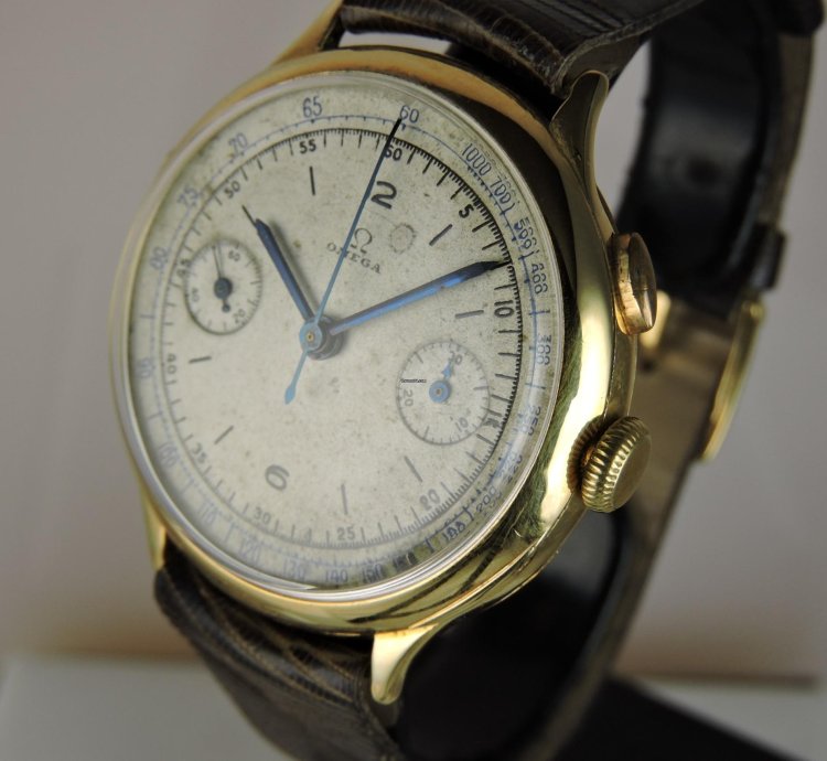Omega Classic Cal 33 3 18k Oversized Monopusher Chronograph - Monopulsante Monopoussoir