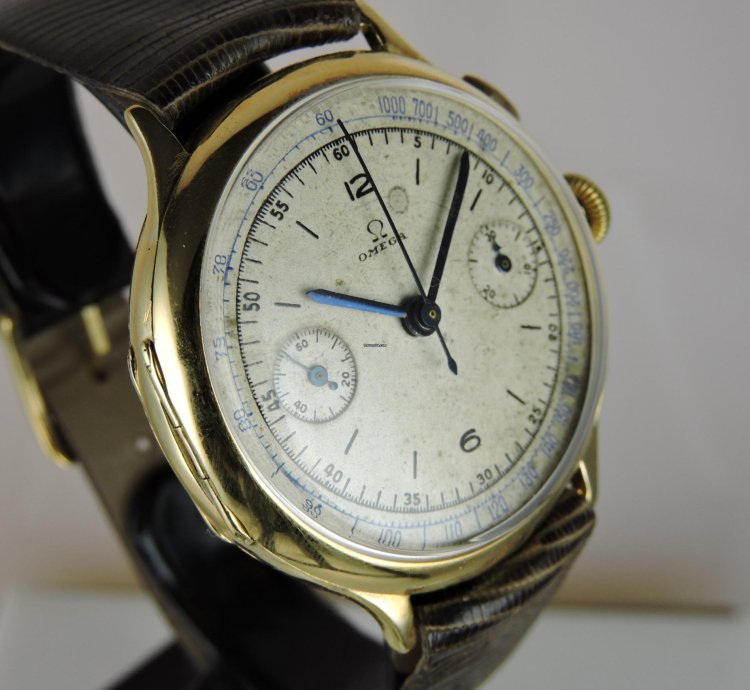 Omega Classic Cal 33 3 18k Oversized Monopusher Chronograph - Monopulsante Monopoussoir