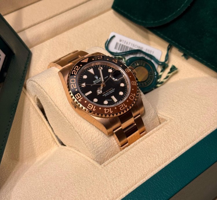 Rolex Gmt-master Ii Rose Gold 126715chnr Nos Full Stickers 2021