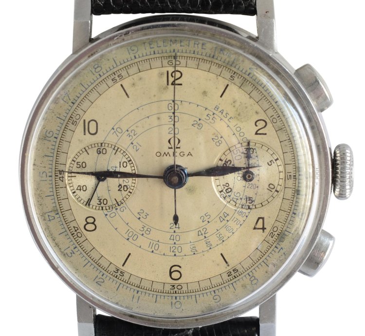 Omega Classic Chronograph Ck 987 Staybrite Silver Dial Caliber 33 3 Chro 1941