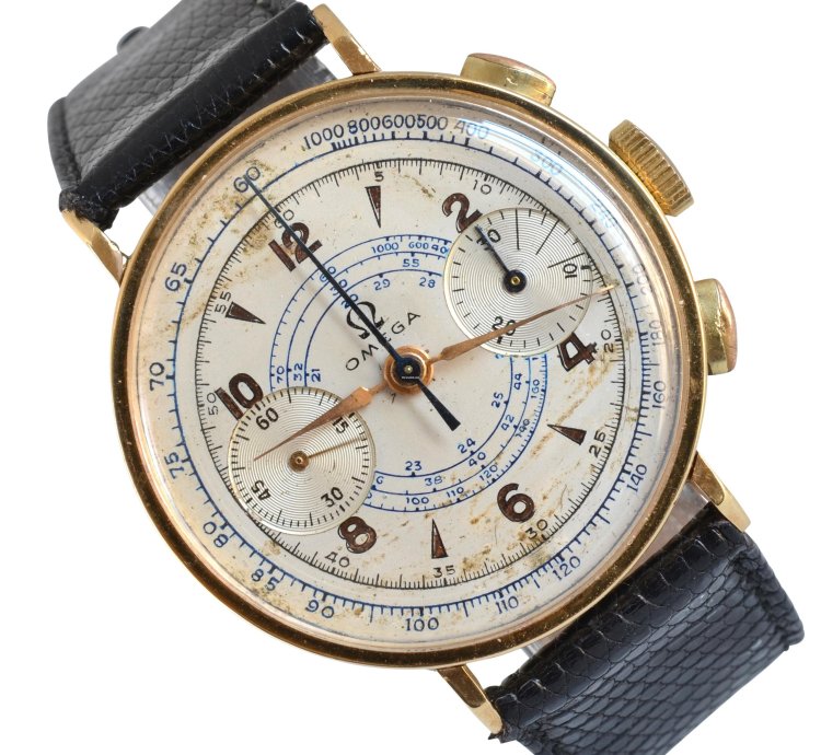 Omega Classic Chronograph Oversize 37mm Caliber 33 3 Chro Yellow Gold 18kt 1941