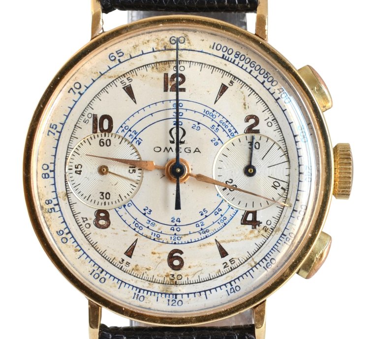 Omega Classic Chronograph Oversize 37mm Caliber 33 3 Chro Yellow Gold 18kt 1941