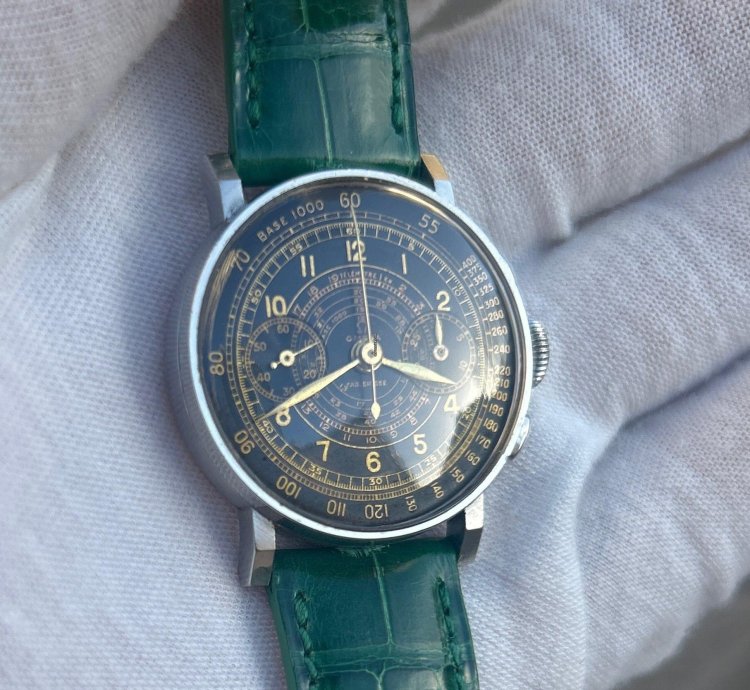 Omega Classic Ck 2078 Rare And Attractive Stainless Steel Chronograph Wristwatch
