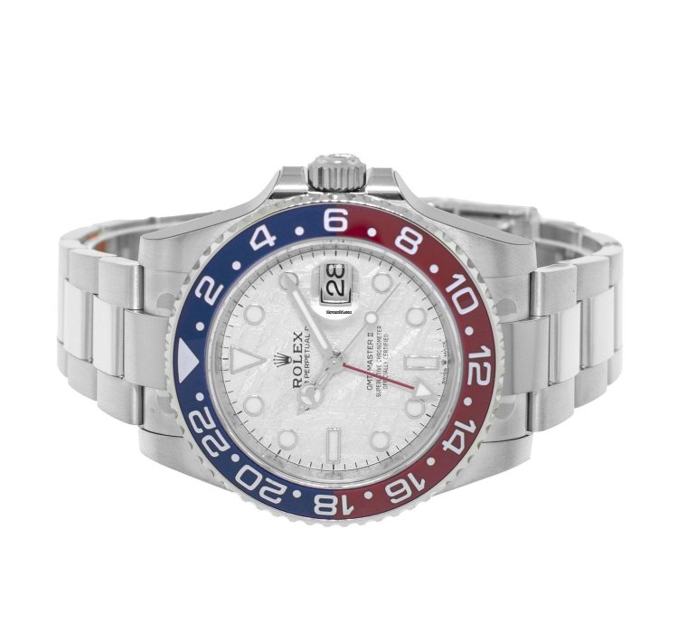 Rolex Gmt-master Ii Superman 40mm White Gold Meteorite Dial Red Blue Bezel 126719blro