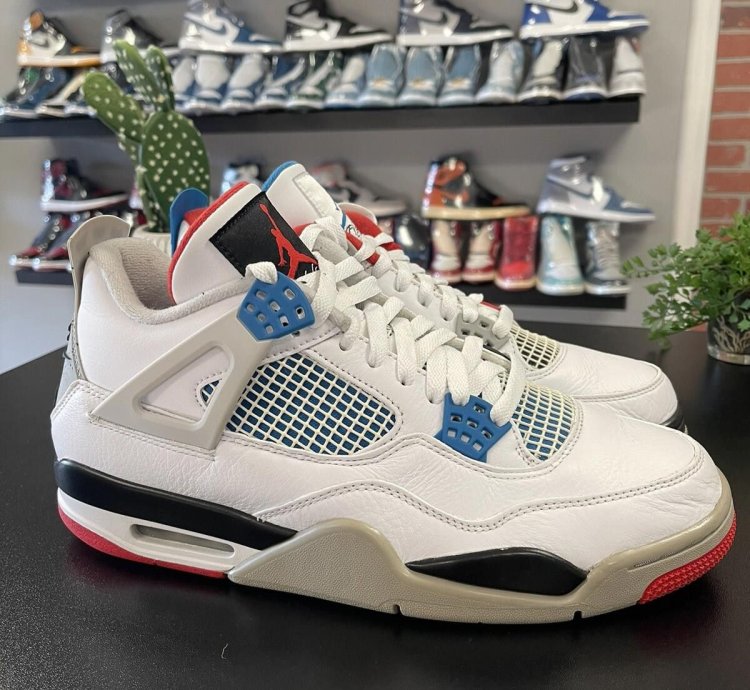 Size 11 - Jordan 4 Retro What The 4 Fire Red Military Blue
