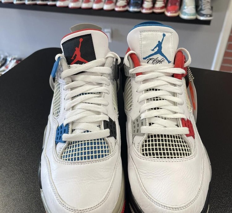 Size 11 - Jordan 4 Retro What The 4 Fire Red Military Blue