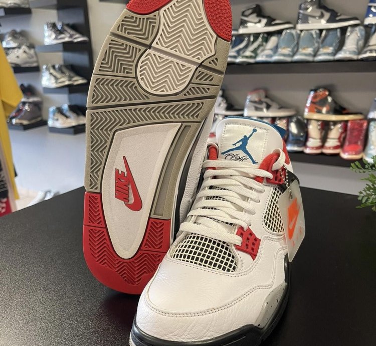 Size 11 - Jordan 4 Retro What The 4 Fire Red Military Blue