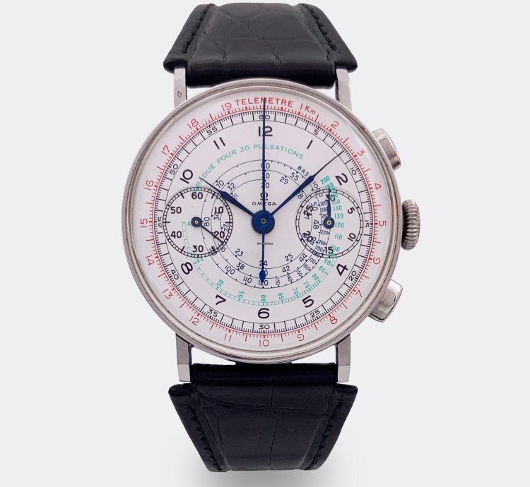 Omega Classic Jumbo Sport Racing Chronograph Multicolored Multiscale Dial Cal 33 3 1930s