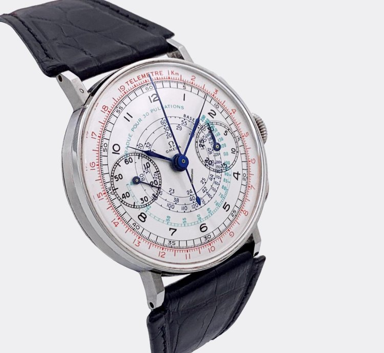Omega Classic Jumbo Sport Racing Chronograph Multicolored Multiscale Dial Cal 33 3 1930s
