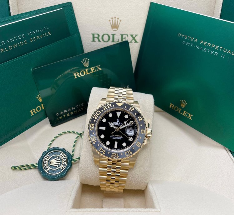 Rolex Gmt-master Ii Unworn 126718 Gmt-master Ii 18k Yellow Gold 40mm Black Dial Jubilee Bracelet