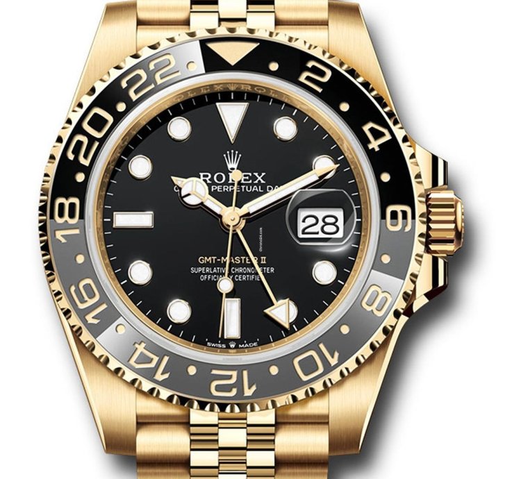 Rolex Gmt-master Ii Unworn 126718 Gmt-master Ii 18k Yellow Gold 40mm Black Dial Jubilee Bracelet