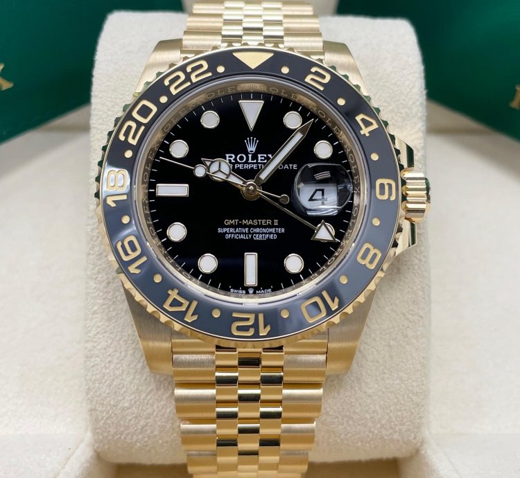 Rolex Gmt-master Ii Unworn 126718 Gmt-master Ii 18k Yellow Gold 40mm Black Dial Jubilee Bracelet