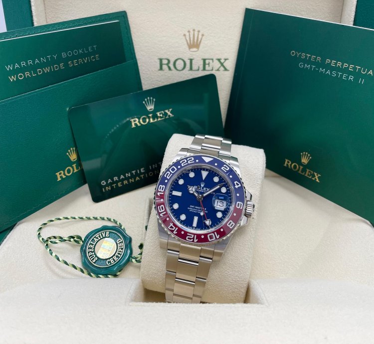 Rolex Gmt-master Ii Unworn 126719 Gmt-master Ii White Gold Pepsi Blue Dial Oyster Bracelet