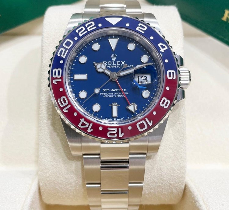 Rolex Gmt-master Ii Unworn 126719 Gmt-master Ii White Gold Pepsi Blue Dial Oyster Bracelet