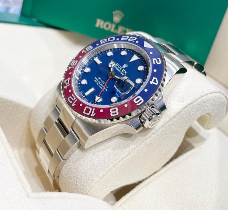 Rolex Gmt-master Ii Unworn 126719 Gmt-master Ii White Gold Pepsi Blue Dial Oyster Bracelet