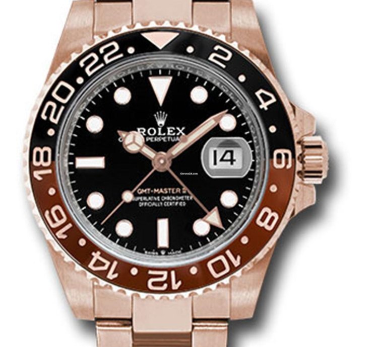 Rolex Gmt-master Ii Unworn Gmt-master Ii 126715chnr Rose Gold Rootbeer Oyster Bracelet 40mm
