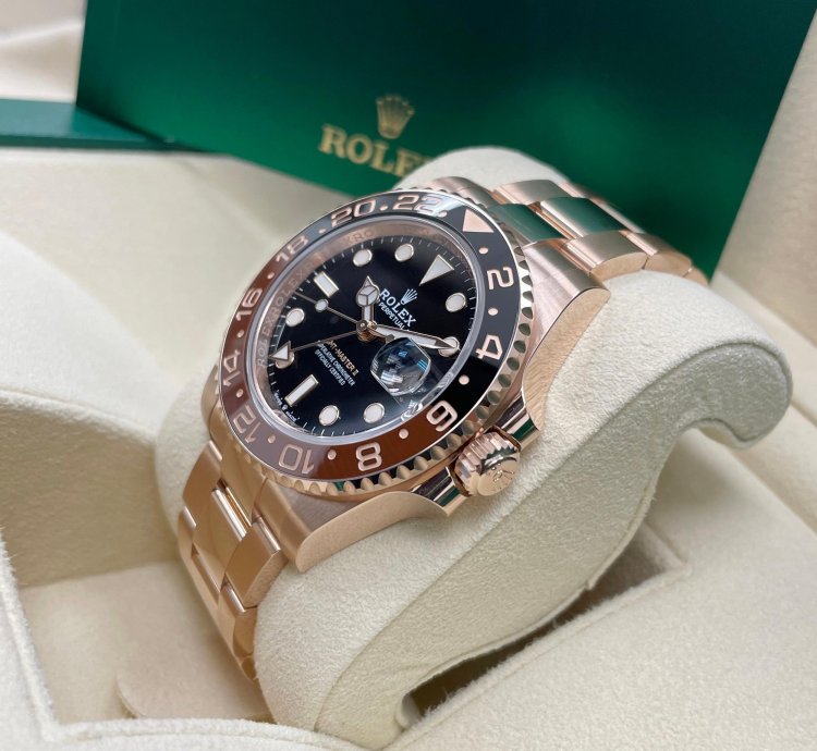 Rolex Gmt-master Ii Unworn Gmt-master Ii 126715chnr Rose Gold Rootbeer Oyster Bracelet 40mm