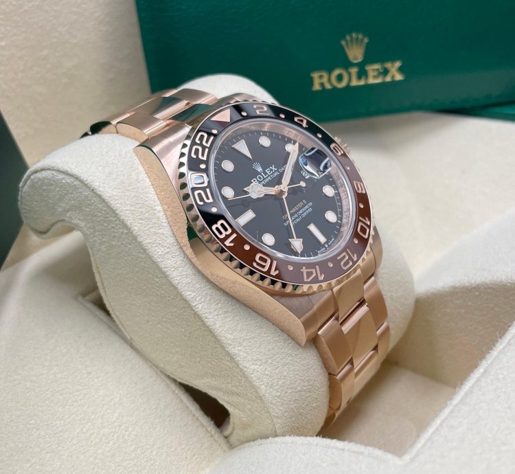 Rolex Gmt-master Ii Unworn Gmt-master Ii 126715chnr Rose Gold Rootbeer Oyster Bracelet 40mm
