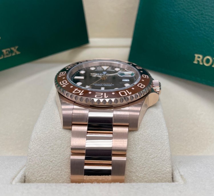 Rolex Gmt-master Ii Unworn Gmt-master Ii 126715chnr Rose Gold Rootbeer Oyster Bracelet 40mm
