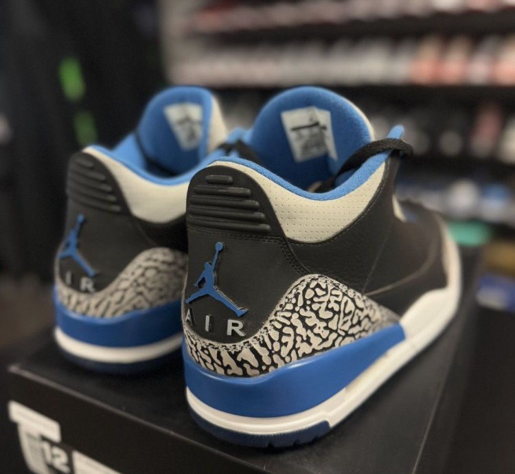 Size 12 - Air Jordan 3 Retro Sport Blue Black 2014 Rare