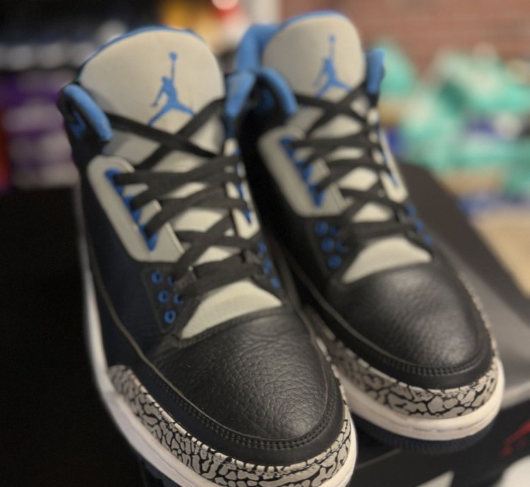 Size 12 - Air Jordan 3 Retro Sport Blue Black 2014 Rare
