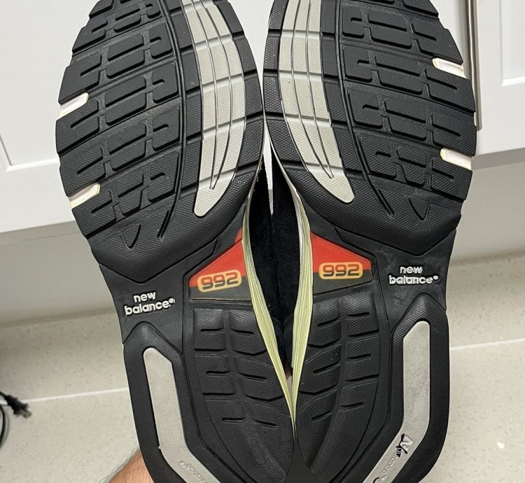 Size 12 2e - New Balance 992 Black Grey Made In Usa M992bk