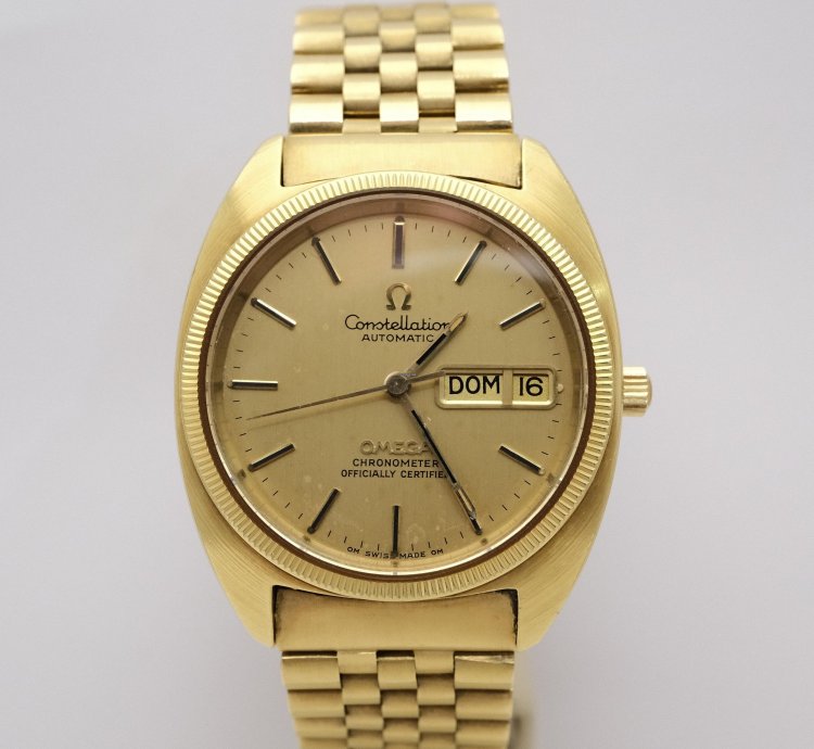 Omega Constellation Automatic 1680057 Full Gold 18kt Unpolished Very Rare