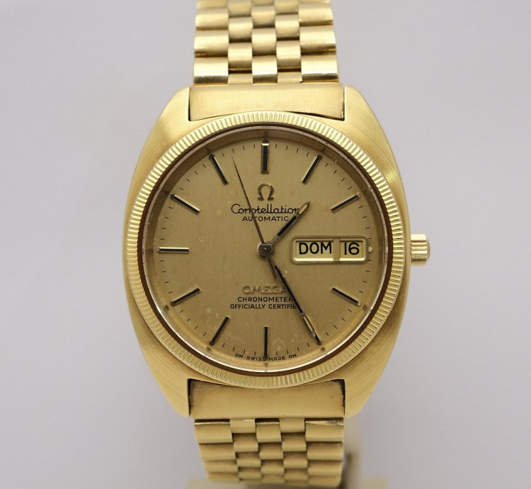 Omega Constellation Automatic 1680057 Full Gold 18kt Unpolished Very Rare