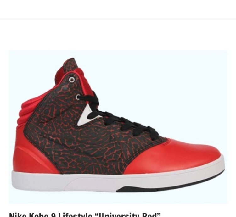 Nike Kobe 9 Lifestyle University Red Cement 2014 Like New